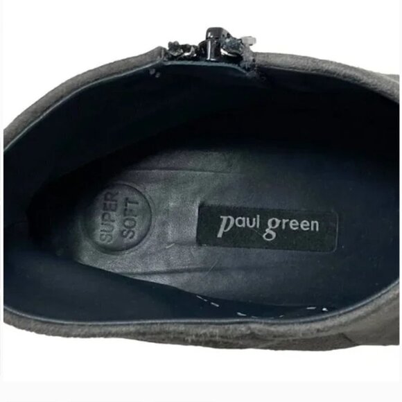 Paul Green Bridget Gray Suede Pointed Toe Zip Ankle Boots - US Size 8 UK 5.5 - Picture 8 of 9
